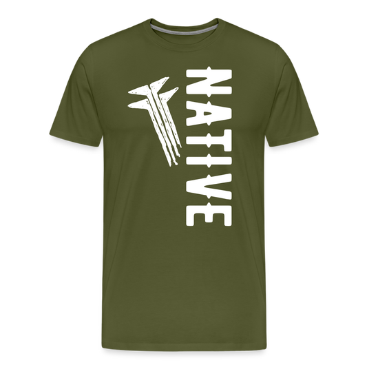 Native Frogs Slanted Men's Premium T-Shirt - olive green