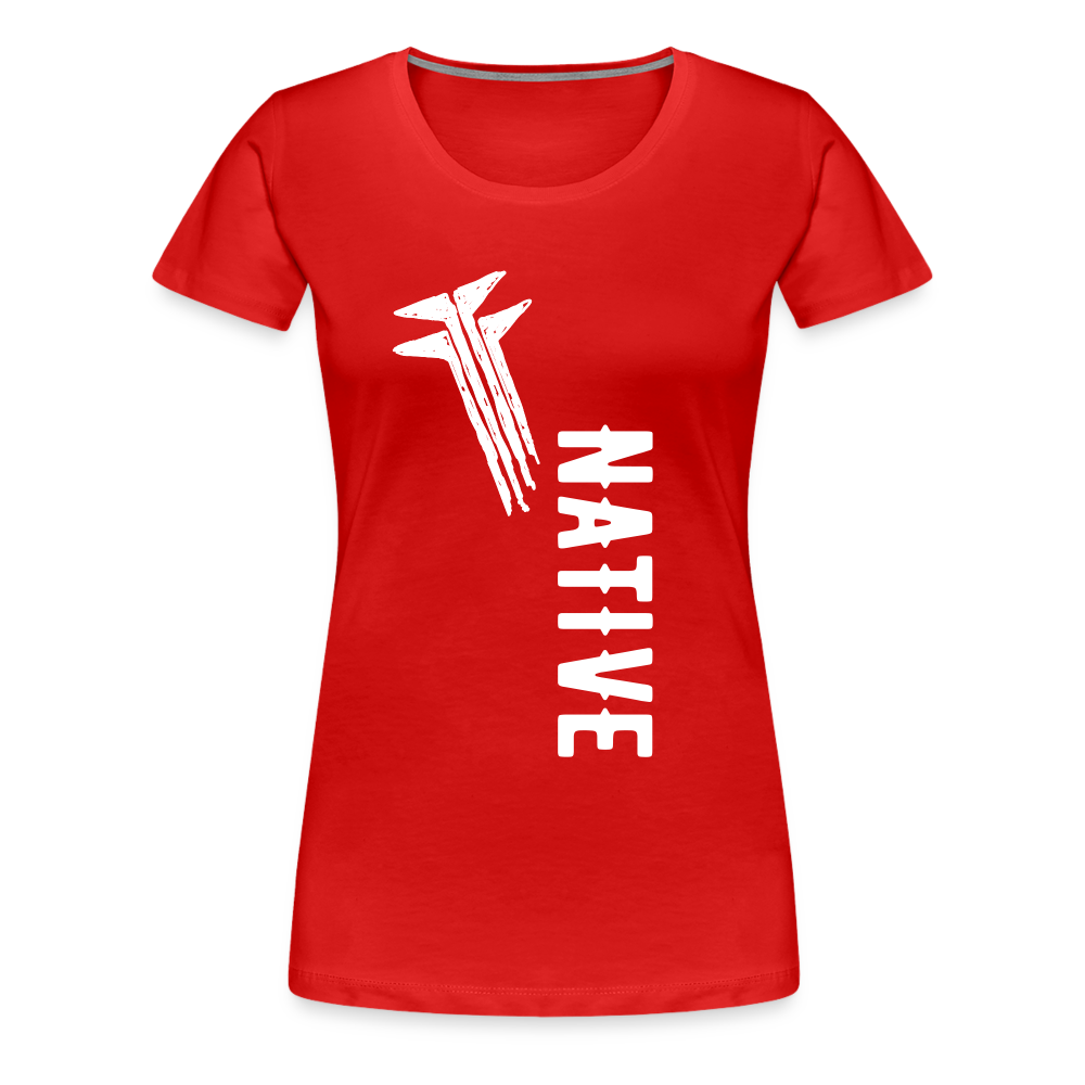 Native Frogs Slanted Women’s Premium T-Shirt - red