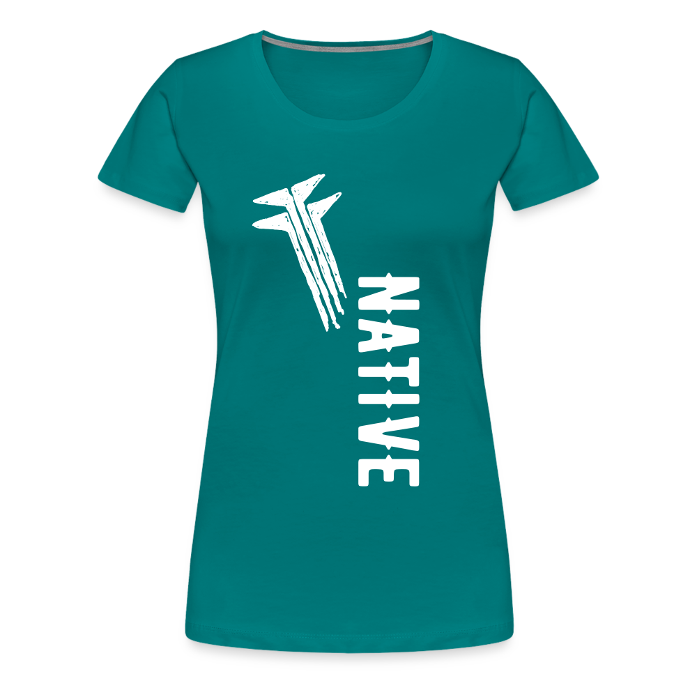 Native Frogs Slanted Women’s Premium T-Shirt - teal