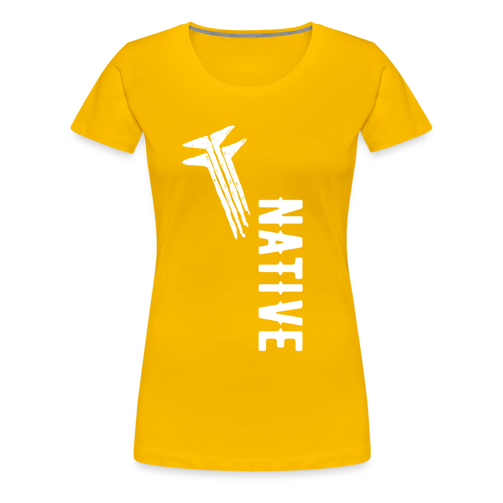 Native Frogs Slanted Women’s Premium T-Shirt - sun yellow