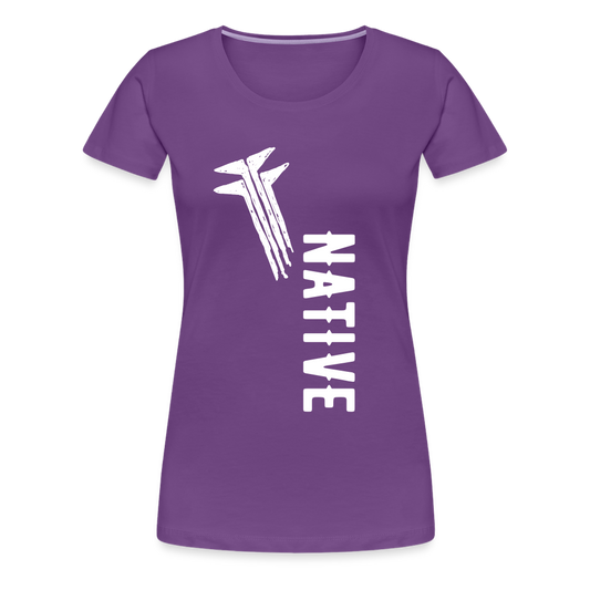 Native Frogs Slanted Women’s Premium T-Shirt - purple