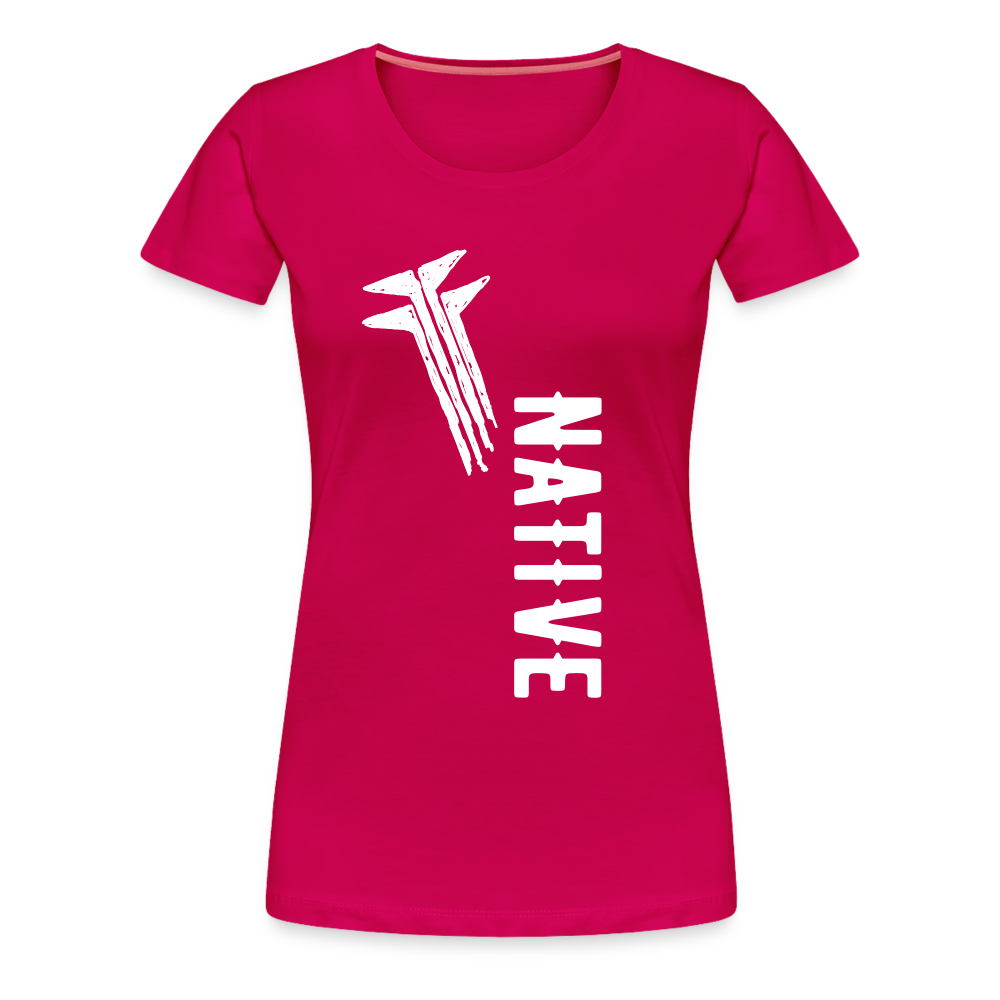 Native Frogs Slanted Women’s Premium T-Shirt - dark pink