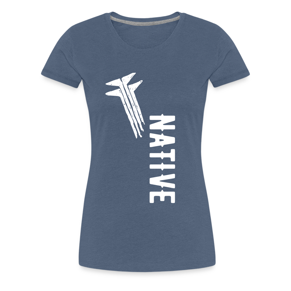 Native Frogs Slanted Women’s Premium T-Shirt - heather blue