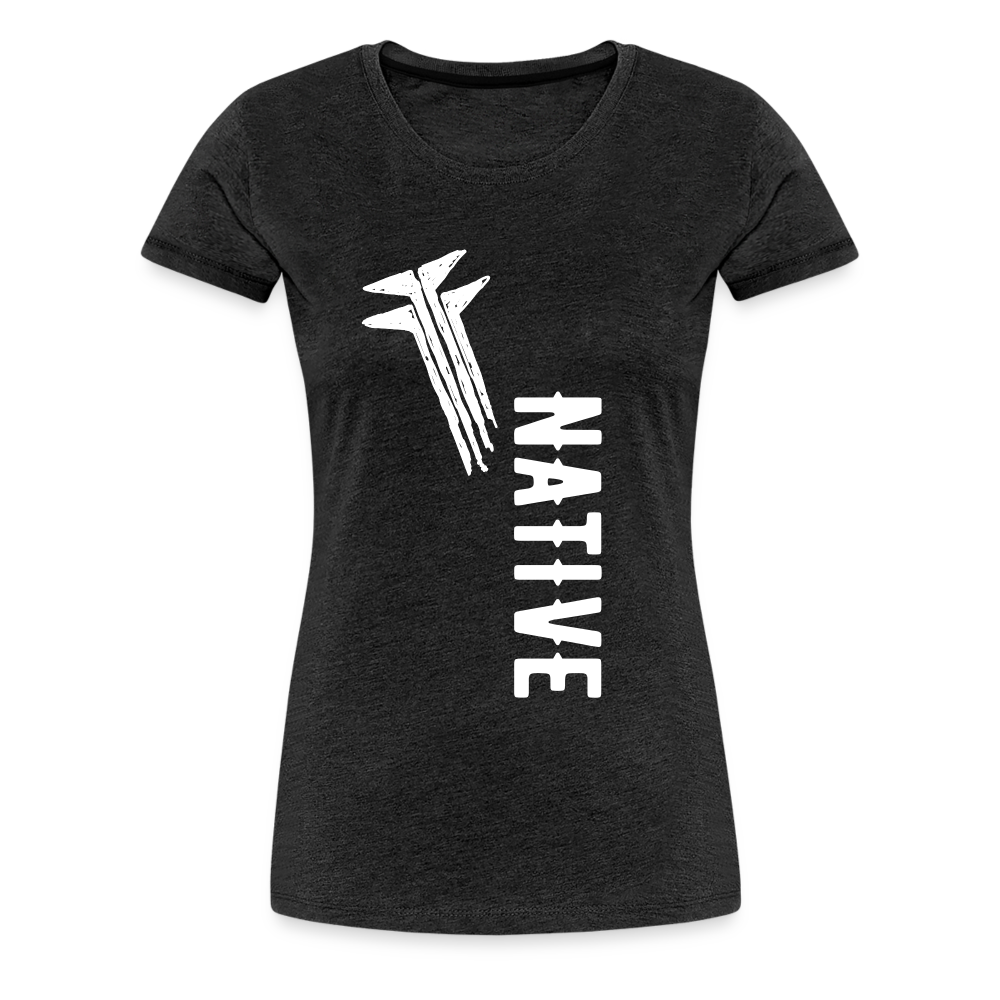 Native Frogs Slanted Women’s Premium T-Shirt - charcoal grey