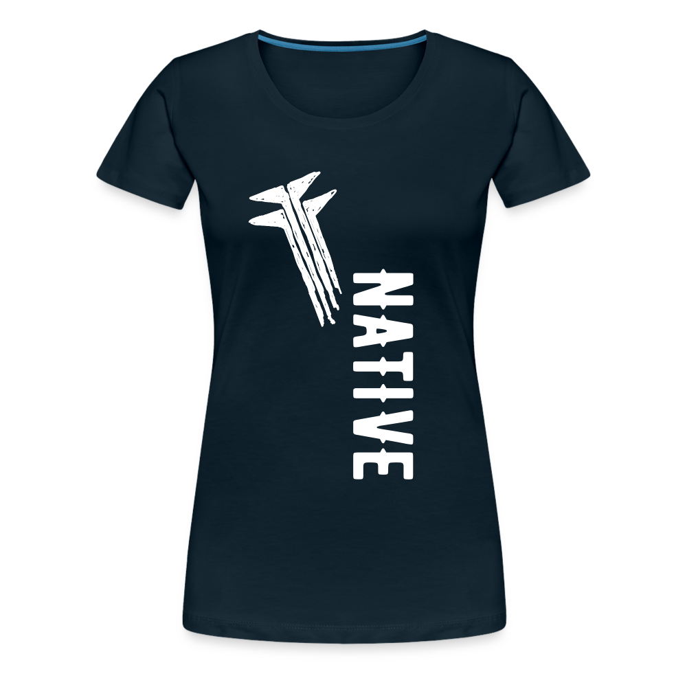 Native Frogs Slanted Women’s Premium T-Shirt - deep navy