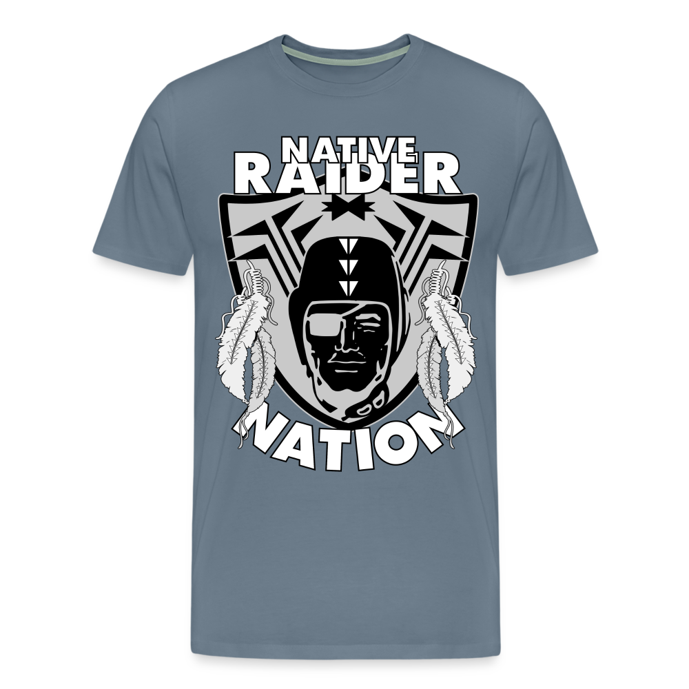 Native Raider Men's Premium T-Shirt - steel blue