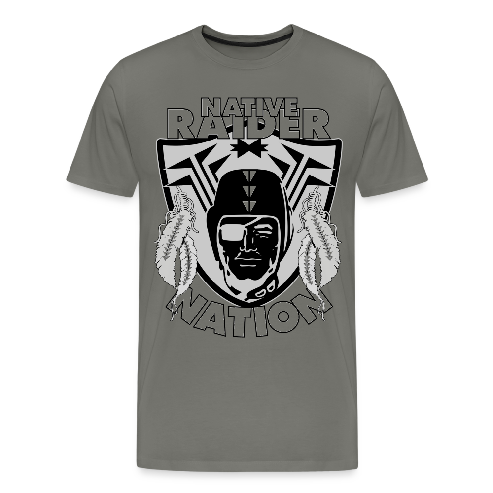 Native Raider Men's Premium T-Shirt - asphalt gray