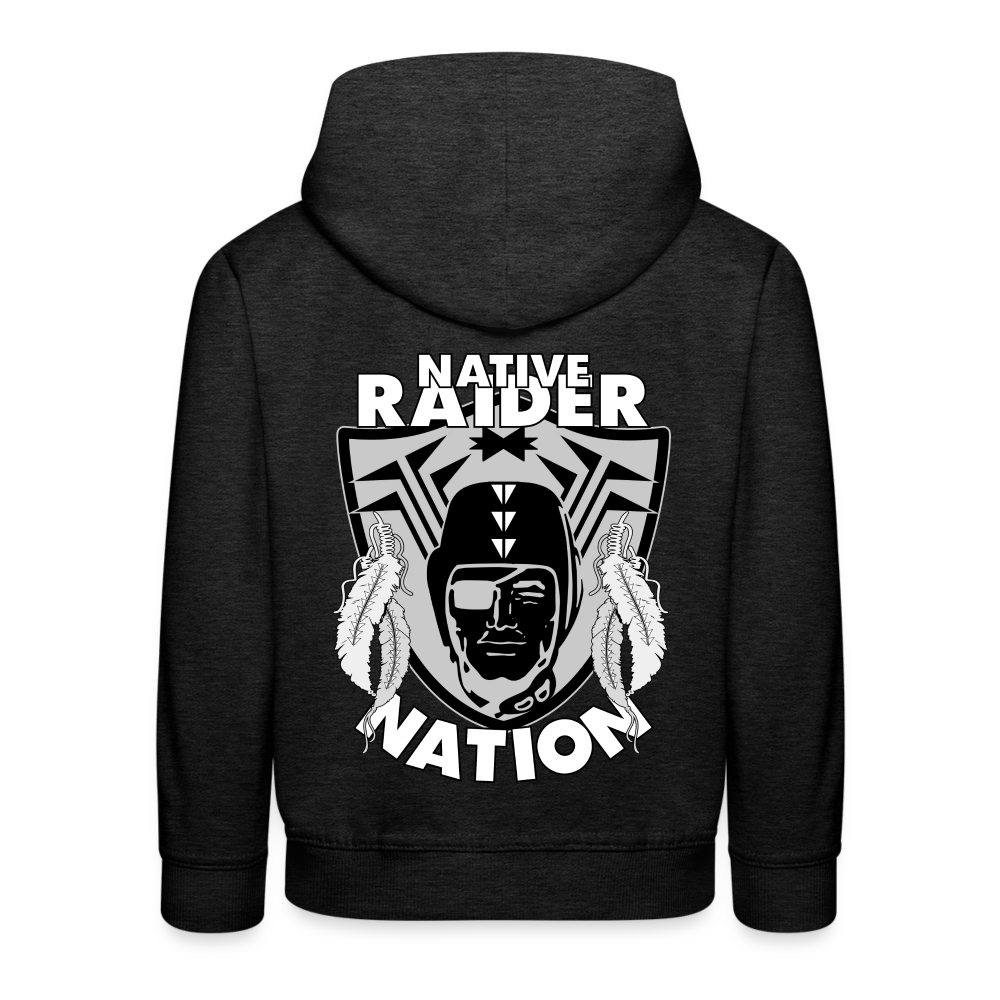 Native Raider Kids‘ Premium Hoodie - charcoal grey
