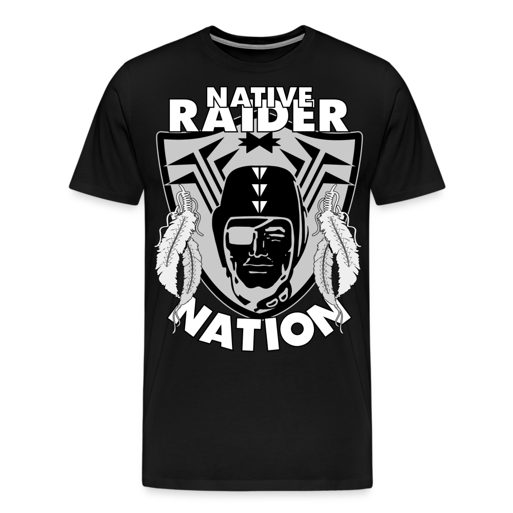 Native Raider Men's Premium T-Shirt - black