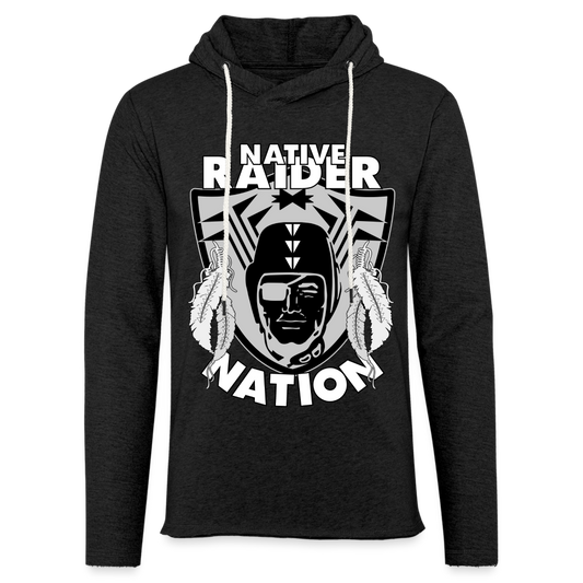 Native Raider Unisex Lightweight Terry Hoodie - charcoal grey