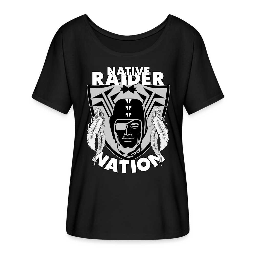Native Raider Women’s Flowy T-Shirt - black