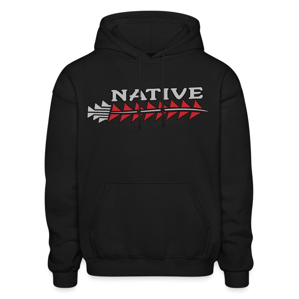 Native Sturgeon Horizontal Gildan Heavy Blend Adult Hoodie - black