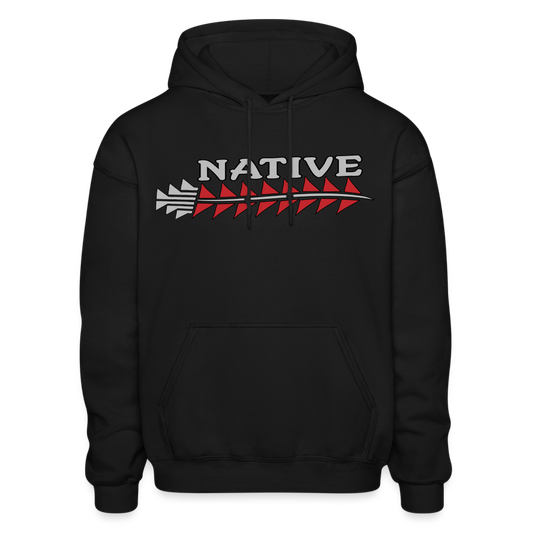 Native Sturgeon Horizontal Gildan Heavy Blend Adult Hoodie - black