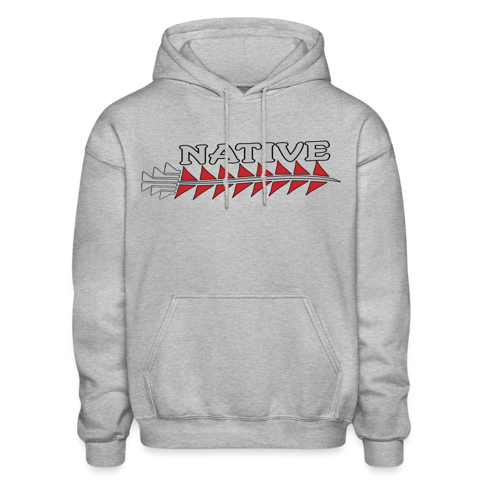 Native Sturgeon Horizontal Gildan Heavy Blend Adult Hoodie - heather gray