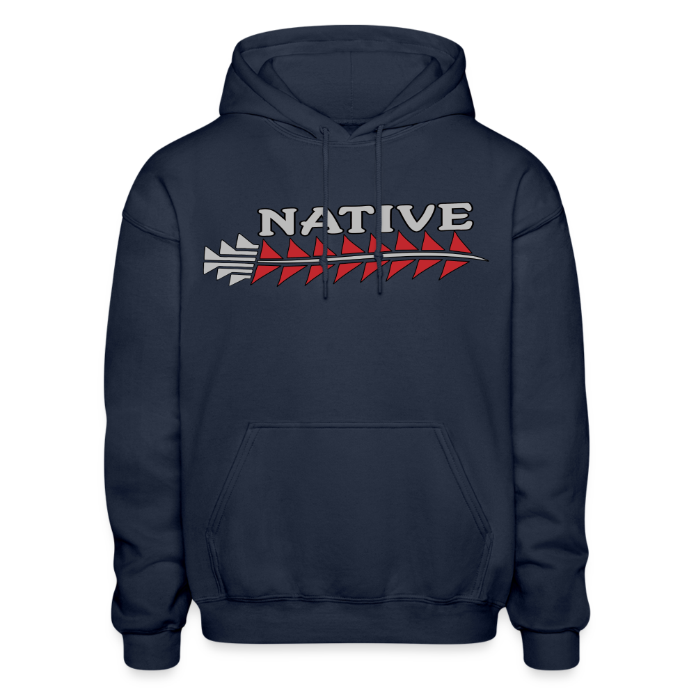 Native Sturgeon Horizontal Gildan Heavy Blend Adult Hoodie - navy