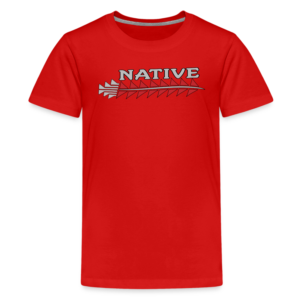 Native Sturgeon Horizontal Kids' Premium T-Shirt - red