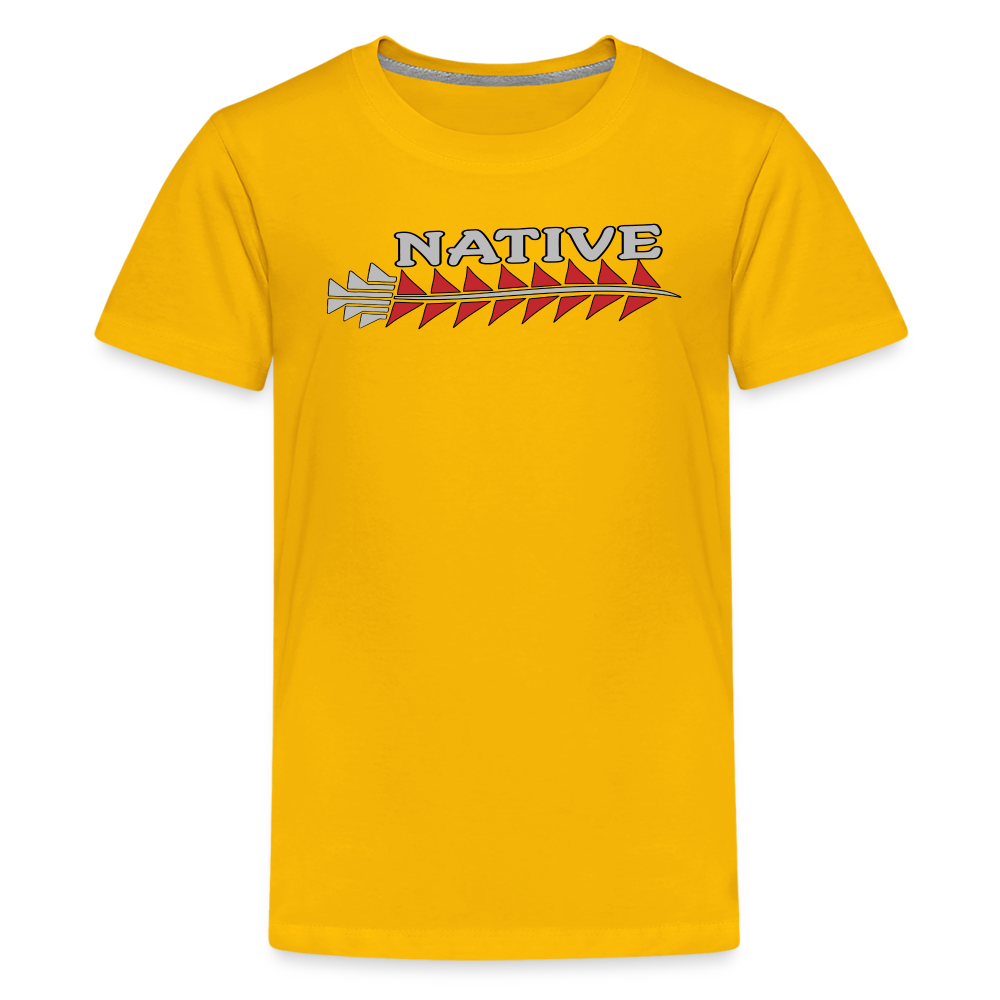Native Sturgeon Horizontal Kids' Premium T-Shirt - sun yellow