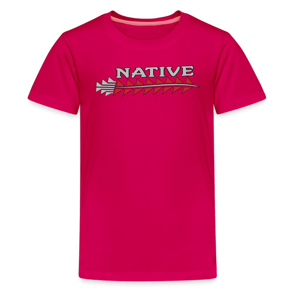 Native Sturgeon Horizontal Kids' Premium T-Shirt - dark pink