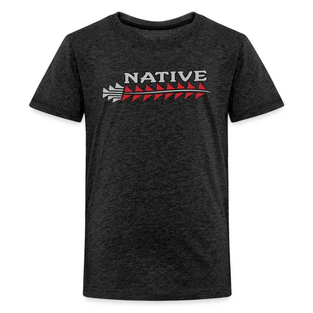 Native Sturgeon Horizontal Kids' Premium T-Shirt - charcoal grey