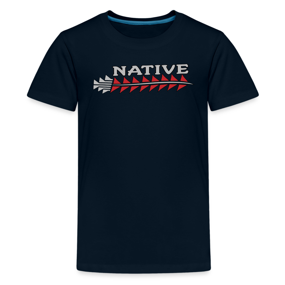 Native Sturgeon Horizontal Kids' Premium T-Shirt - deep navy