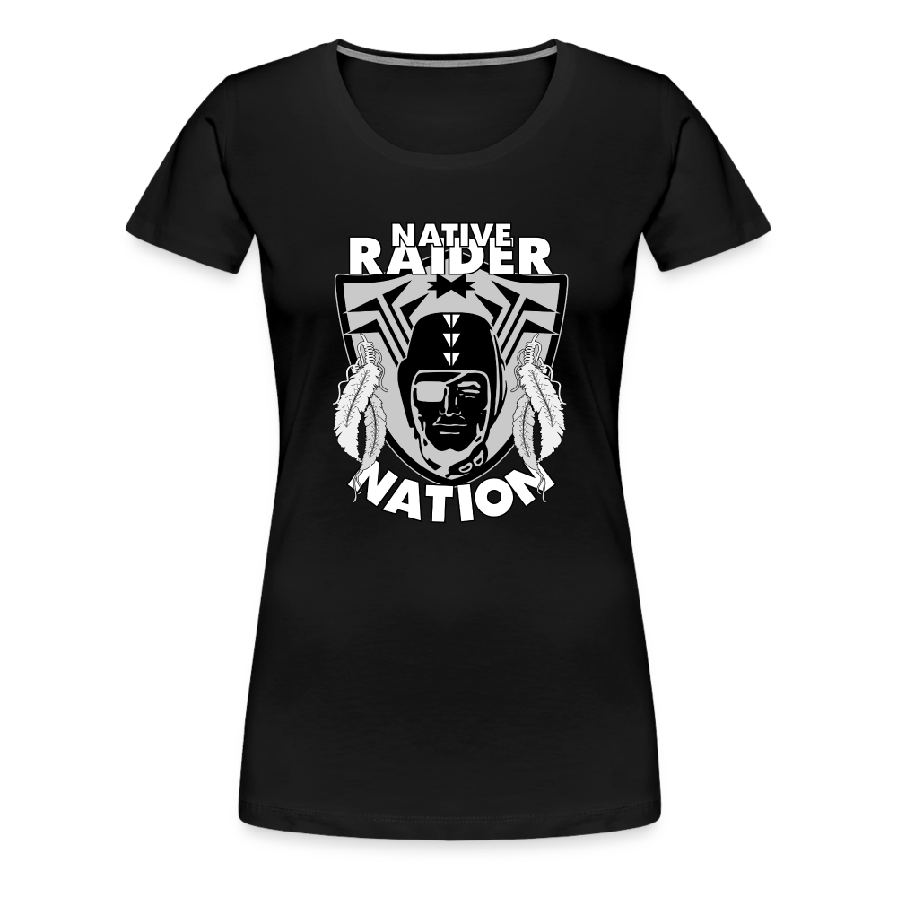 Native Raider Women’s Premium T-Shirt - black