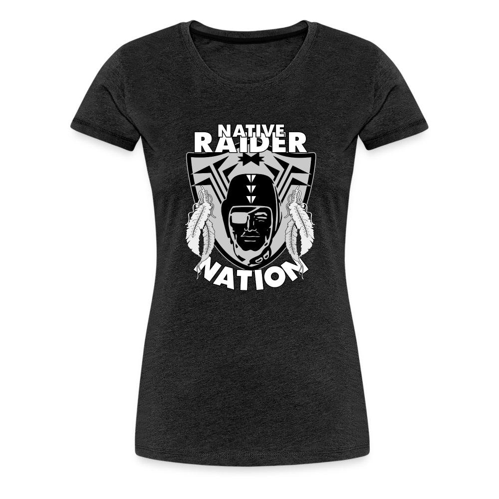 Native Raider Women’s Premium T-Shirt - charcoal grey