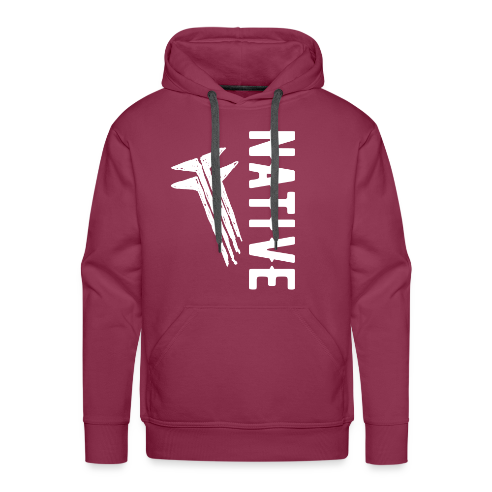 Native Slanted Frogs Men’s Premium Hoodie - burgundy