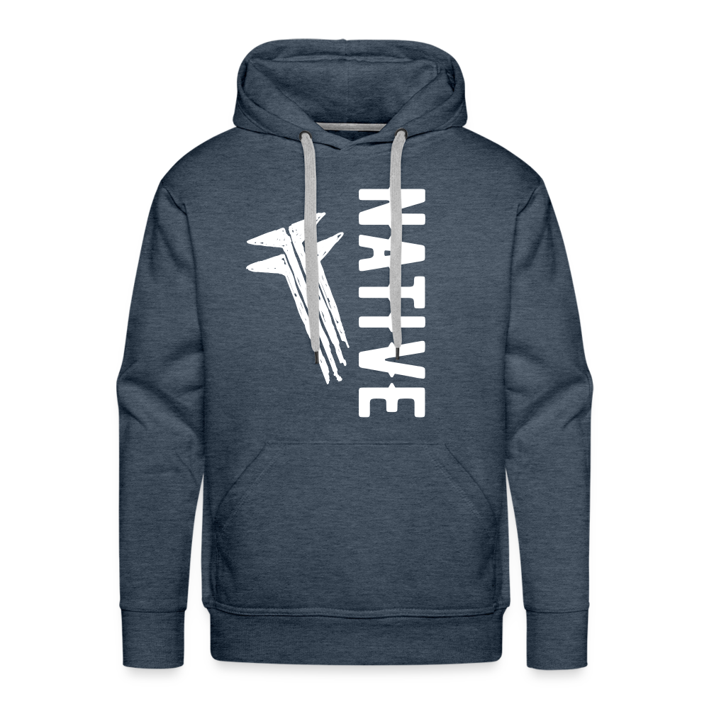 Native Slanted Frogs Men’s Premium Hoodie - heather denim