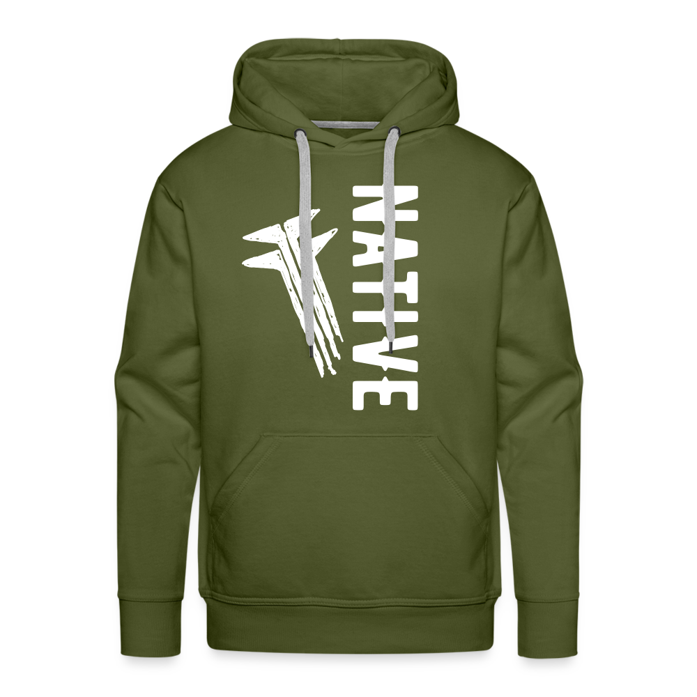 Native Slanted Frogs Men’s Premium Hoodie - olive green