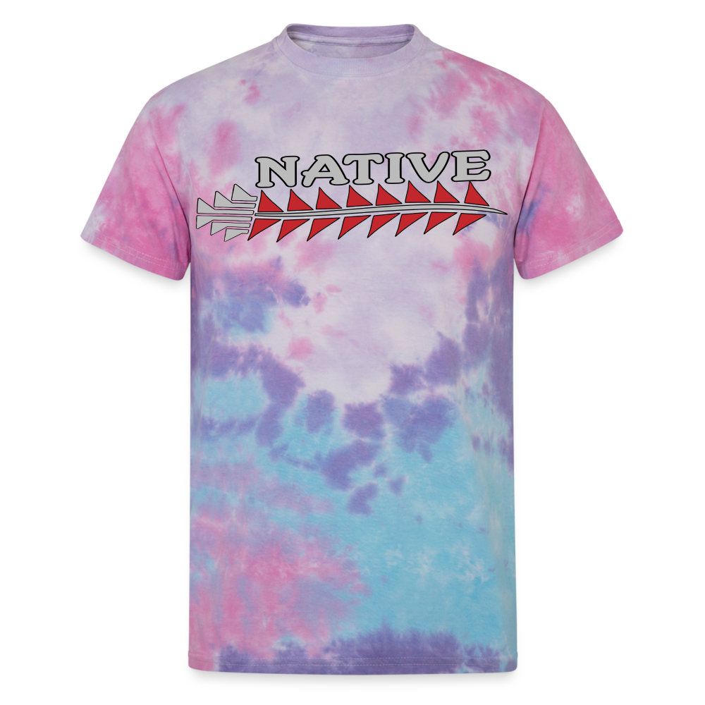Native Sturgeon Horizontal Unisex Tie Dye T-Shirt - cotton candy