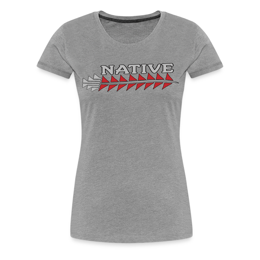Native Sturgeon Horizontal Women’s Premium T-Shirt - heather gray