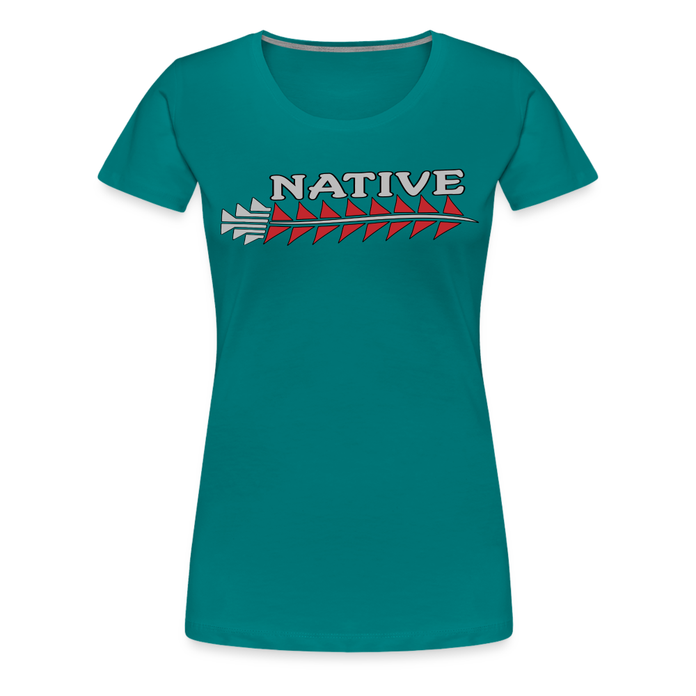 Native Sturgeon Horizontal Women’s Premium T-Shirt - teal