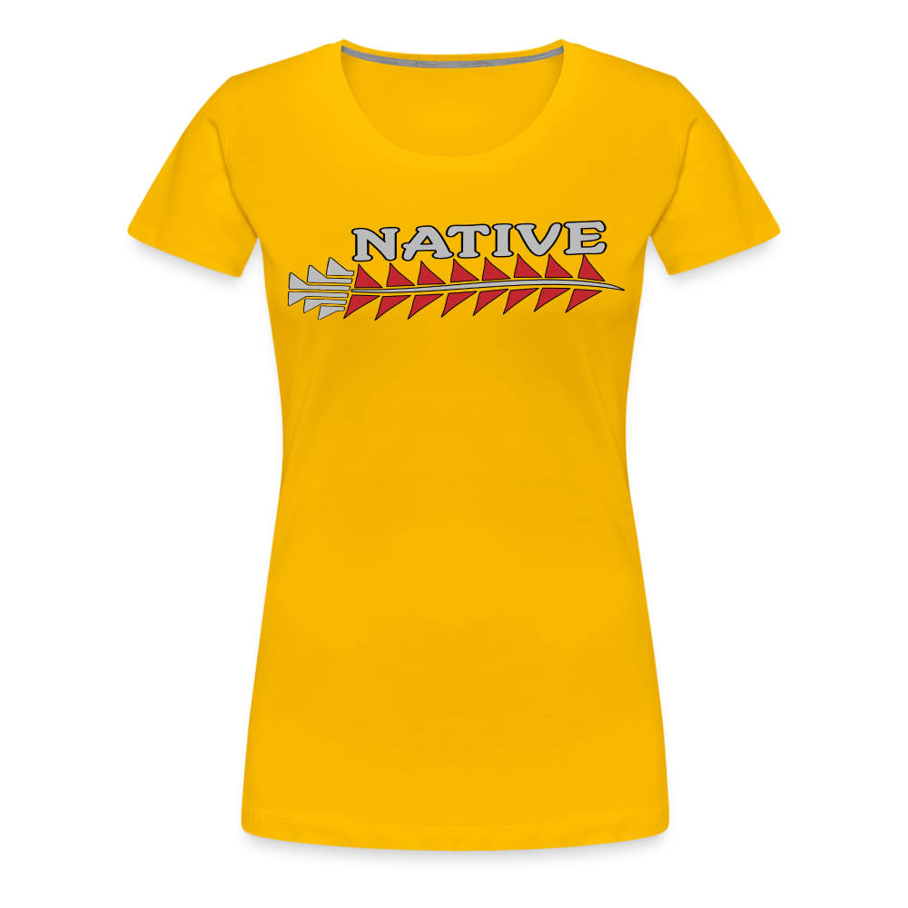 Native Sturgeon Horizontal Women’s Premium T-Shirt - sun yellow