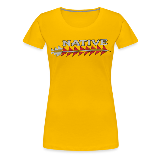Native Sturgeon Horizontal Women’s Premium T-Shirt - sun yellow