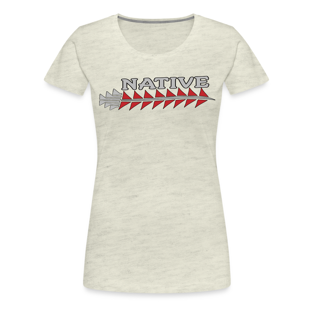 Native Sturgeon Horizontal Women’s Premium T-Shirt - heather oatmeal