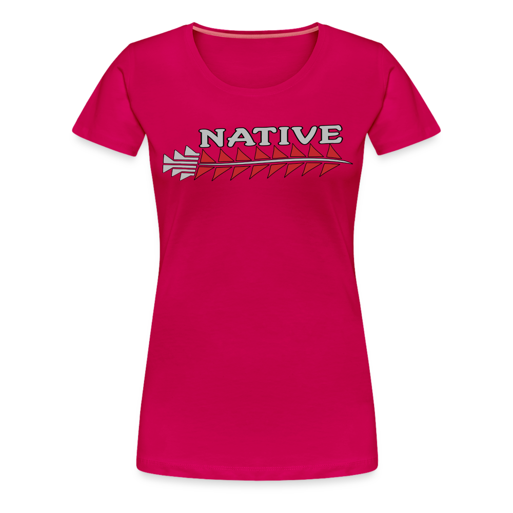 Native Sturgeon Horizontal Women’s Premium T-Shirt - dark pink