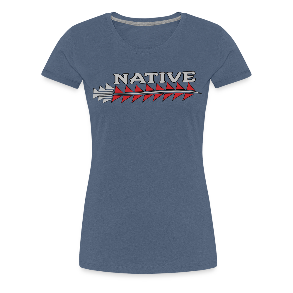 Native Sturgeon Horizontal Women’s Premium T-Shirt - heather blue