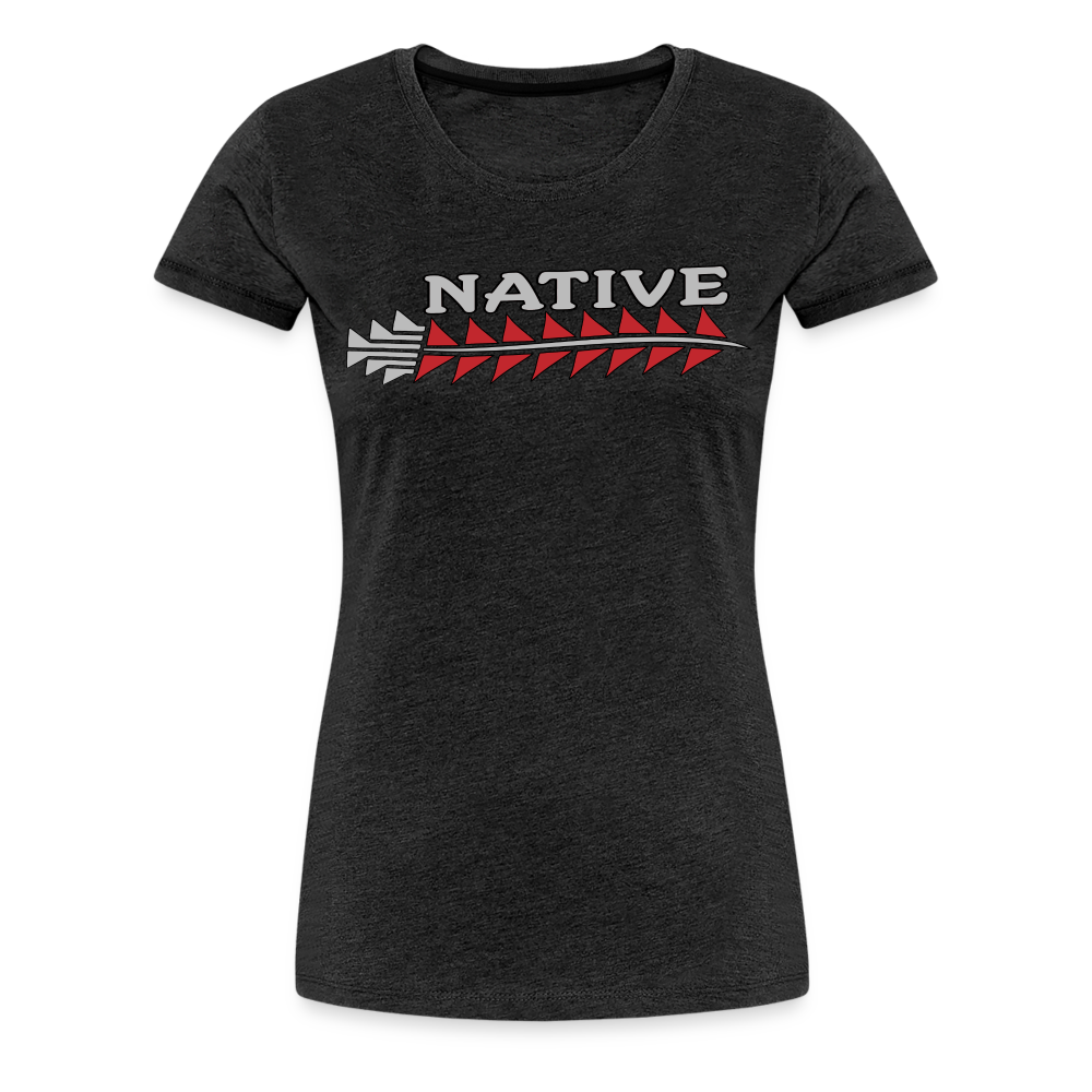 Native Sturgeon Horizontal Women’s Premium T-Shirt - charcoal grey
