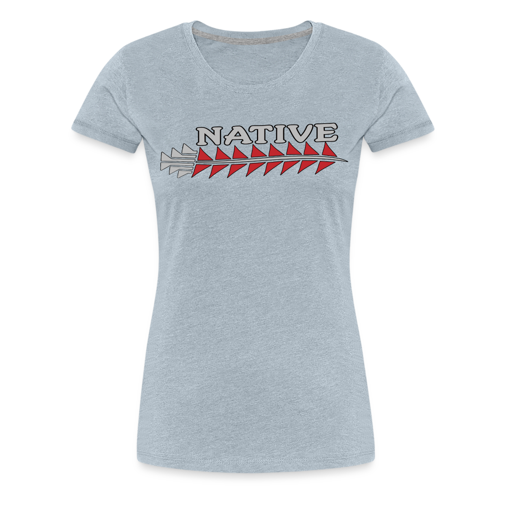 Native Sturgeon Horizontal Women’s Premium T-Shirt - heather ice blue