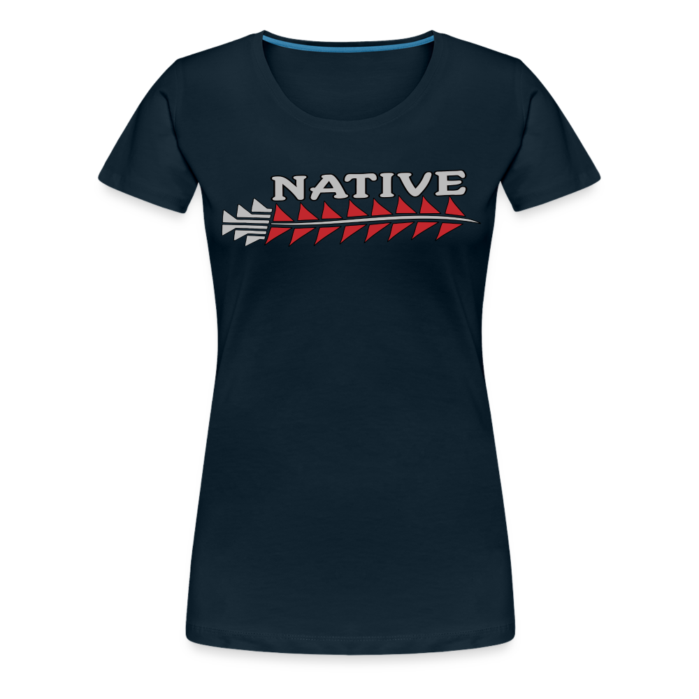 Native Sturgeon Horizontal Women’s Premium T-Shirt - deep navy
