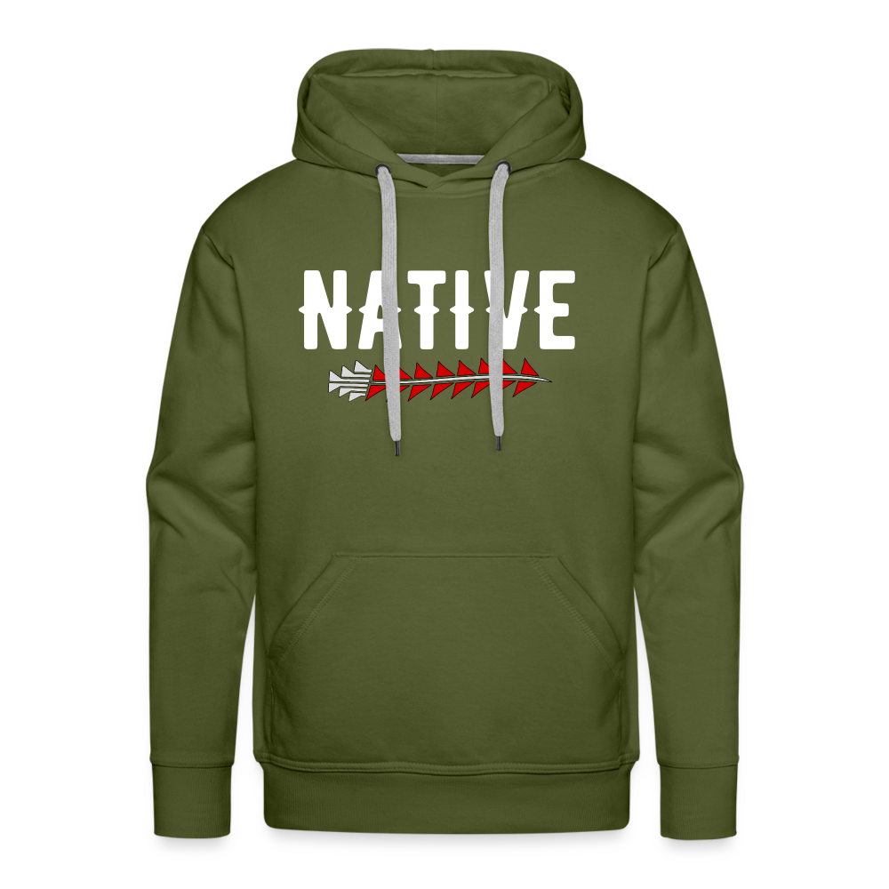 Native Sturgeon Men’s Premium Hoodie - olive green