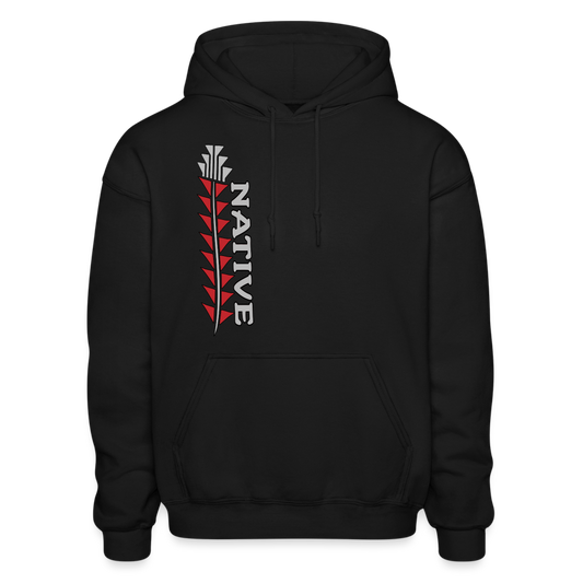 Native Sturgeon Vertical Gildan Heavy Blend Adult Hoodie - black