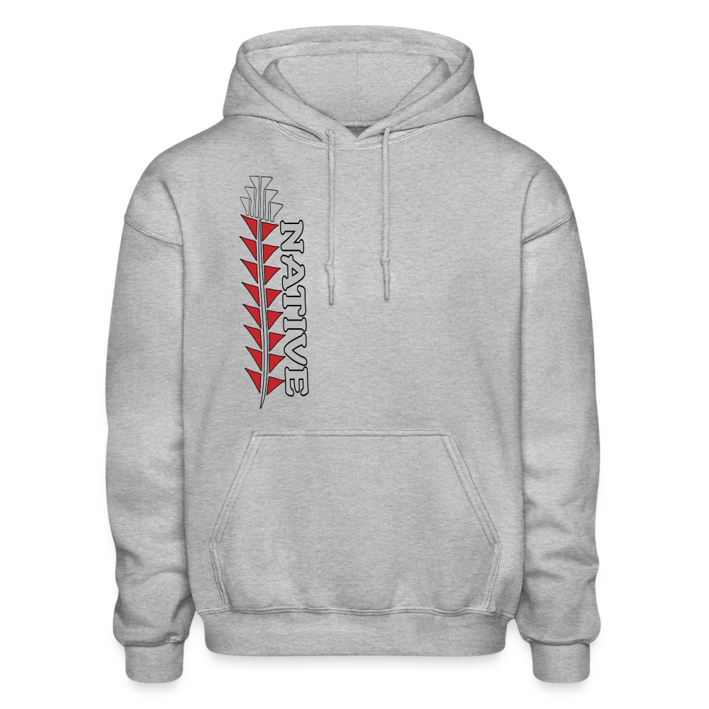 Native Sturgeon Vertical Gildan Heavy Blend Adult Hoodie - heather gray