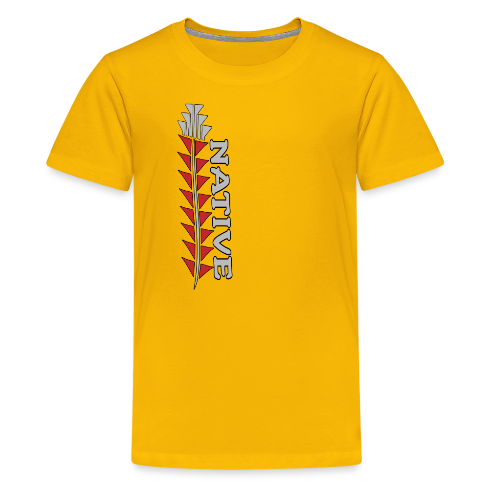 Native Sturgeon Vertical Kids' Premium T-Shirt - sun yellow