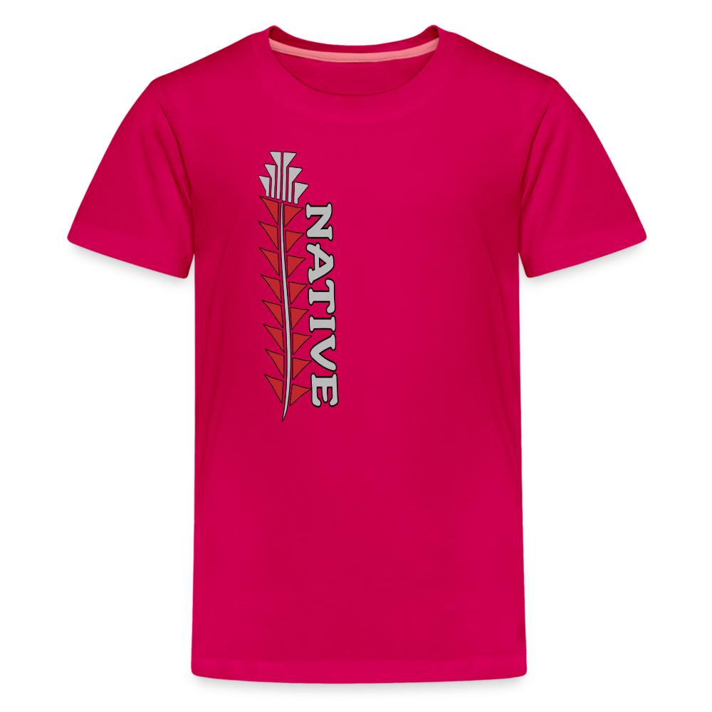 Native Sturgeon Vertical Kids' Premium T-Shirt - dark pink