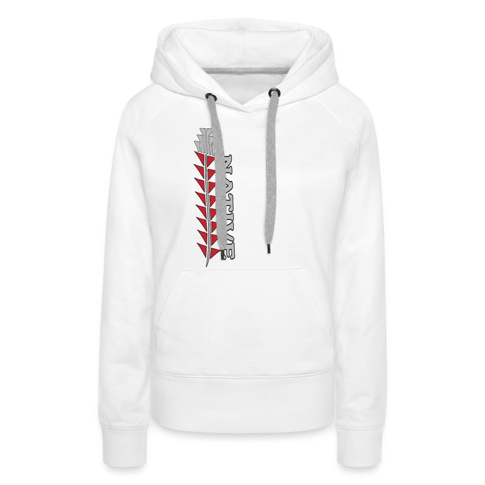 Native Sturgeon Vertical Women’s Premium Hoodie - white