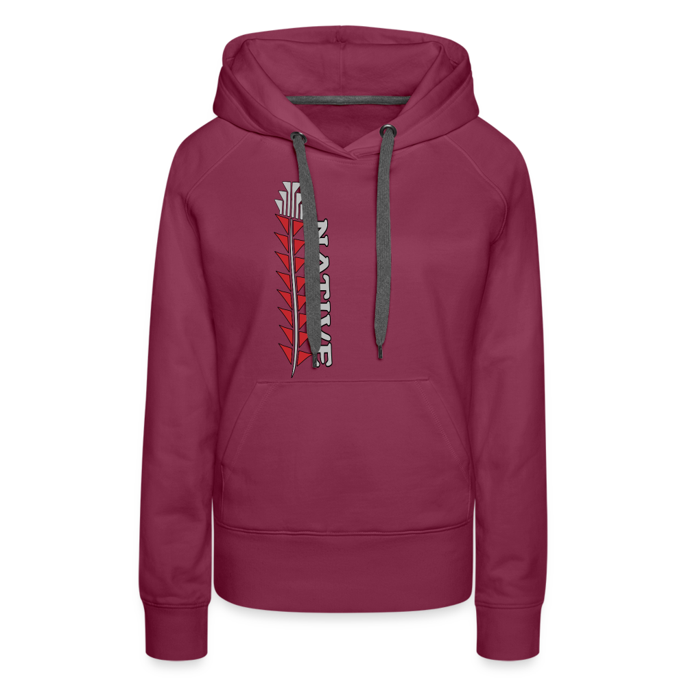 Native Sturgeon Vertical Women’s Premium Hoodie - burgundy