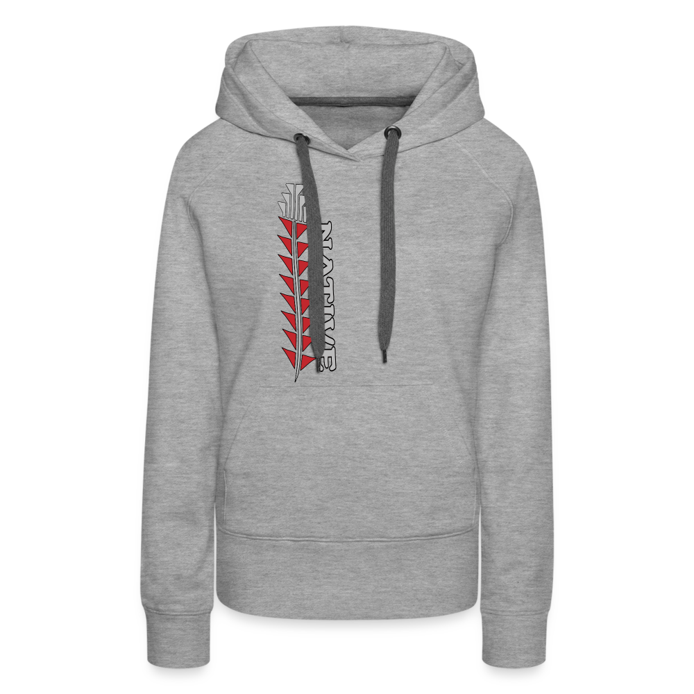 Native Sturgeon Vertical Women’s Premium Hoodie - heather grey