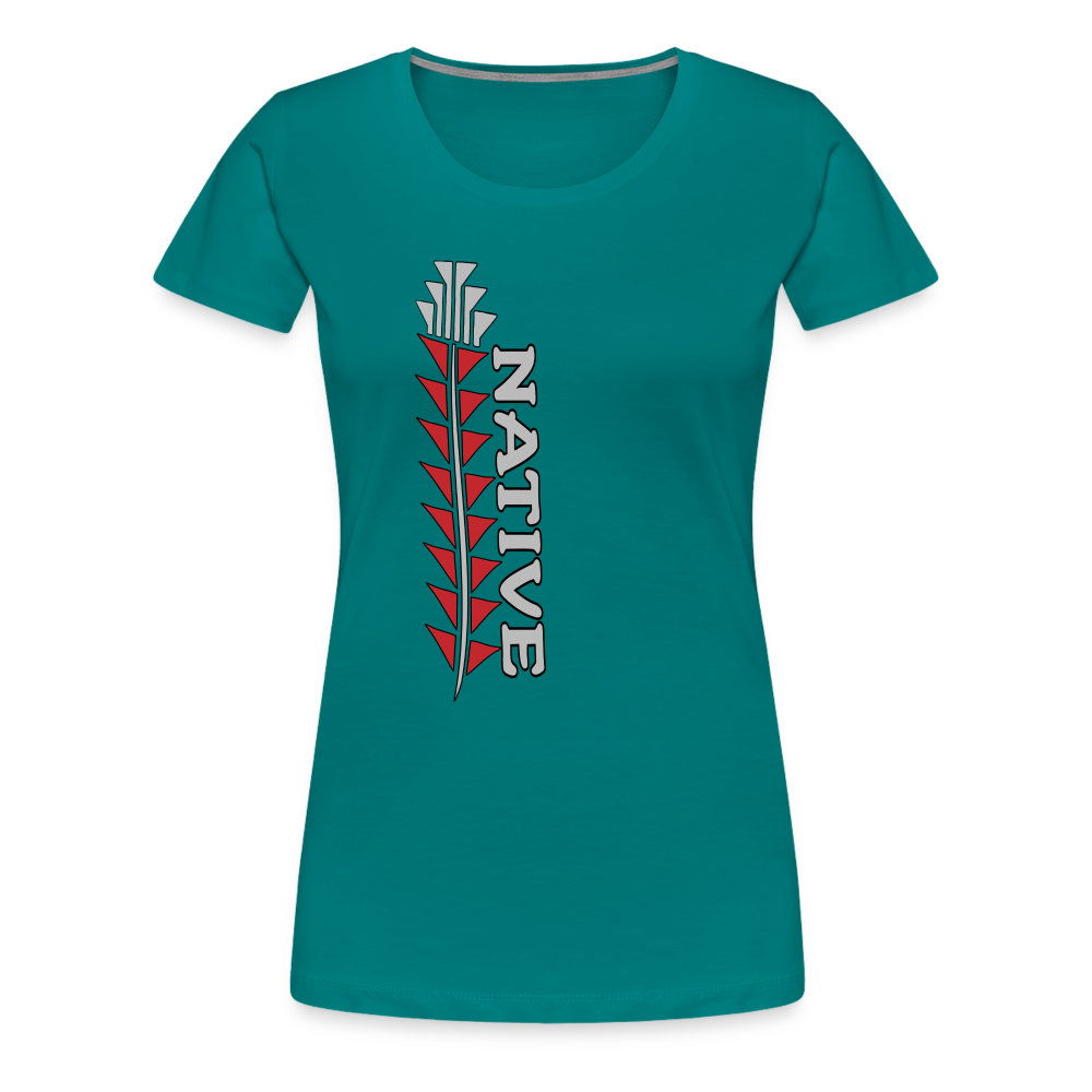 Native Sturgeon Vertical Women’s Premium T-Shirt - teal