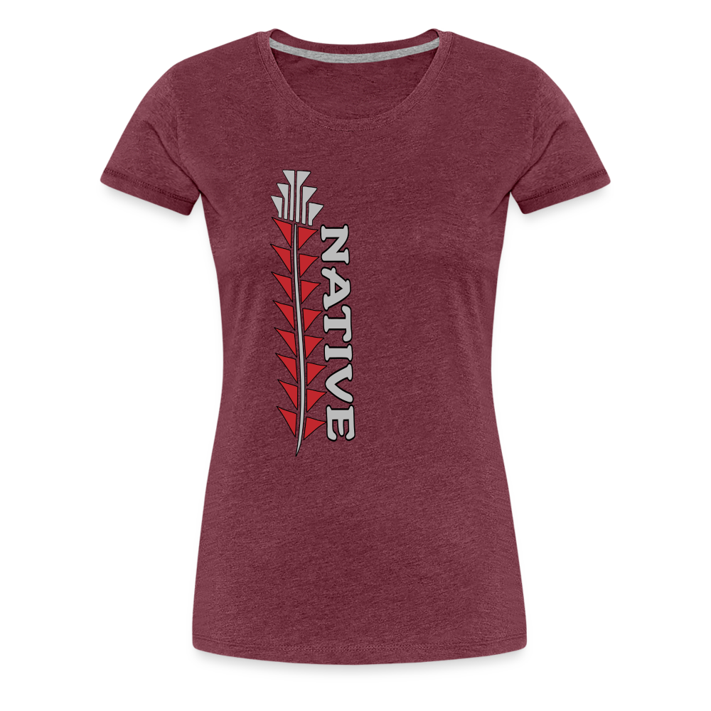 Native Sturgeon Vertical Women’s Premium T-Shirt - heather burgundy